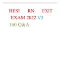 HESI	RN	EXIT EXAM 2022 V3 160 Q&A