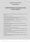 CMMB 403 Final Exam Questions With Correct Answer