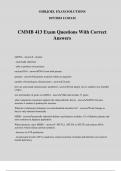 CMMB 413 Exam Questions With Correct Answers