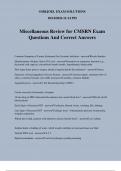 Miscellaneous Review for CMSRN Exam Questions And Correct Answers