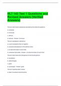 HLT 143 Test 1 Questions and Revised Answers (Verified Answers)