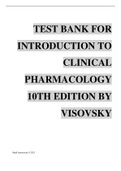 TEST BANK FOR INTRODUCTION TO CLINICAL PHARMACOLOGY 10TH EDITION BY VISOVSKY