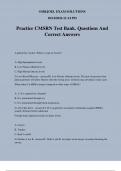 Practice CMSRN Test Bank. Questions And Correct Answers