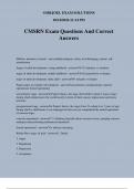 CMSRN Exam Questions And Correct Answers