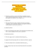 MARKETING GTAMINE Marketing management final exam bank questions and answers