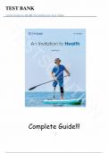 Test Bank -  for An Invitation to Health 21st Edition by Lisa Tunks, All Chapters |Complete Guide A+