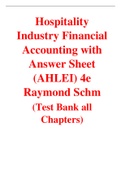 Hospitality Industry Financial Accounting with Answer Sheet (AHLEI) 4th Edition By Raymond Schm (Test Bank)