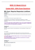 BIOD 151 Modul 6 Exam Questions Complete Questions and Answers | Latest 2023 / 2024