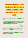 KY Health Insurance Exam (Kentucky) | Questions and Correct Answers | Latest Update 2024/2025 | 100% PASS