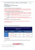 BIO202L Lab15 Electrolytes ,Water ,Acids & Bases questions and answers