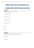 BIOD 152 A & P 2 Lab 4 Exam Portage Learning Complete Questions and Answers | Latest 2023 / 2024