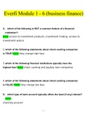 EverFi module 1-6 (business finance) questions and answers graded A