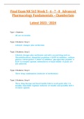 Final Exam NR 565 ( Latest 2023 / 2024 ) Week 5 - 6 - 7 - 8   Advanced Pharmacology Fundamentals - Chamberlain GRADED A+ Questions and Answers (Actual Exam)