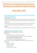 NR 226 ( Latest 2023 / 2024 ) Exam 2 Study Guide Fundamentals – Patient Care Chamberlain College of Nursing GRADED A+ Questions and Answers (Actual Exam)