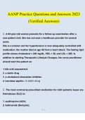 AANP Practice Questions and Answers 2023 (Verified Answers)