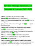 ServSafe Manager Practice Exam. Questions and Answers (2022/2023) (Verified Answers) 1. Document information