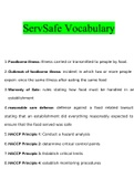 servsafe vocab.Questions and Answers (2022/2023) (Verified Answers) 1. Document information