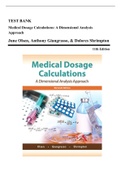 Test Bank - Medical Dosage Calculations-A Dimensional Analysis Approach, 11th Edition (Olsen, 2015), Chapter 1-12 | All Chapters