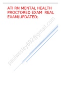 ATI RN MENTAL HEALTH PROCTORED EXAM  REAL EXAM(UPDATED)     