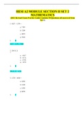HESI A2 MODULE SECTION II SET 2 MATHEMATICS (2021 Revised Exam Practice Guide Contains 50 Questions all answered from Set 2)