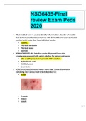 NSG6435-Final review Exam Peds 2020