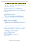 ATI RN MENTAL HEALTH ONLINE PRACTICE TEST 2016 A 1) interviewing a client at a temporary shelter after surviving the destruction of her home by a tornado. The nurse should ask which of the following questions to determine the pt's ability to cope with 