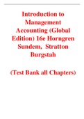 Test Bank For Introduction to Management Accounting Global Edition 16th Edition By Horngren Sundem  Stratton Burgstah (All Chapters, 100% Original Verified, A+ Grade)