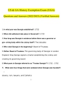 UGA History Exemption Test's BUNDLED TOGETHER (Questions and Answers )(2022/2023) (Verified Answers)