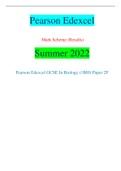 Pearson Edexcel Mark Scheme (Results) Summer 2022 Pearson Edexcel GCSE In Biology (1BI0) Paper 2F