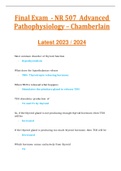 2023 NR 507 Final Exam Advanced Pathophysiology - Chamberlain Verified Answers (Graded A+ )