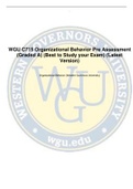 WGU C715 Organizational Behavior Pre Assessment (Graded A) (Best to Study your Exam) (Latest  Version) Organizational Behavior (Western Governors University)