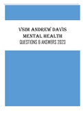 VSIM ANDREW DAVIS MENTAL HEALTH QUESTIONS & ANSWERS 2023