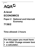 A-level	 ECONOMICS Paper 2	National and International Economy