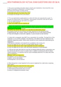 HESI PHARMACOLOGY ACTUAL EXAM QUESTIONS 2022 (55 Q&A). HESI PHARMACOLOGY ACTUAL EXAM QUESTIONS 2022 (55 Q&A) 1. A male client who has been taking a high dose of a nonsteroidal anti-inflammatory drug (NSAID) comes to the clini c complaining of gastric pain