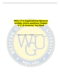 WGU C715 Organizational Behavior multiple choice questions Chapter  5-17 (8 Versions) Test Bank Organizational Behavior (Western Governors University)