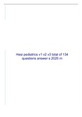 Hesi pediatrics v1 v2 v3 total of 134 questions answer s 2020 rn