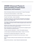 ARDMS Ultrasound Physics & Instrumentation Practice Exam Questions and Answers