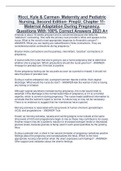 Ricci, Kyle & Carman- Maternity and Pediatric  Nursing, Second Edition- PrepU; Chapter 11- Maternal Adaptation During Pregnancy.  Questions With 100% Correct Answers 2023 A+