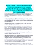 Ricci, Kyle & Carman- Maternity and  Pediatric Nursing, Second EditionChapter 15- Postpartum Adaptations;  PrepU. Questions With Correct Answers  2023 Updated A+