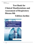 Test Bank for Clinical Manifestations and Assessment of Respiratory Disease 8th Edition Jardins