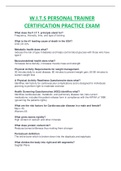 W.I.T.S PERSONAL TRAINER  CERTIFICATION PRACTICE EXAM (2022/2023) COMPLETE GUIDE | RATED A AND 100% VERIFIED|