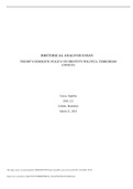 RHETORICAL ANALYSIS ESSAY: TRUMP’S DOMESTIC POLICY ON IDENTITY POLITICS, TERRORISM [OPINION]  Pikes Peak Community College ENG 121