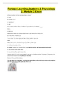 Portage Learning Anatomy & Physiology 2: Module 3 Exam