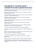 AAB MEDICAL TECHNOLOGIST – CHEMISTRY EXAM ELABORATION 2023