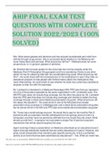 AHIP Final Exam Test  Questions with complete  solution 2022/2023 (100%  solved)