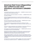 American Red Cross Lifeguarding Test (CPR/First Aid) 2023 Questions and Answers (GRADED A+) 