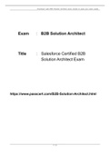 Salesforce Certified B2B Solution Architect Exam Dumps