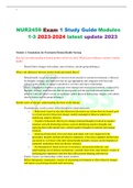  NUR2459 Exam 1 Study Guide Modules 1-3 2023-2024 latest update 2023