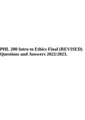 PHIL 200 Intro to Ethics Final Milestone (REVISED) Questions and Answers 2022/2023, PHIL 200 Intro to Ethics Unit 4 2022/2023, PHIL 200 Intro to Ethics Unit 3 2022/2023, PHIL 200 Intro to Ethics Unit 2 2022/2023 & PHIL 200 Intro to Ethics Unit 1 2022/2023