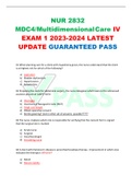 NUR 2832 MDC4/Multidimensional Care IV EXAM 1 2023-2024 LATEST UPDATE GUARANTEED PASS